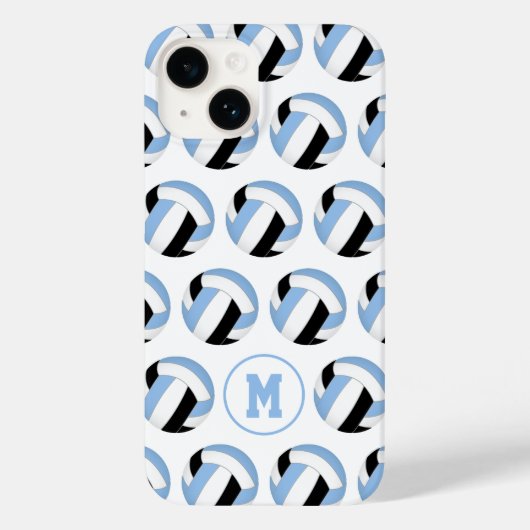 Meisjes lichtblauw zwart volleyballen patroon Case-Mate iPhone case (Achterkant)