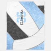 meisjes lichte zwarte volleybal fleece deken (Voorkant)