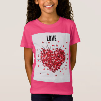 Meisjes Liefde Hart Ray Custom T-shirt