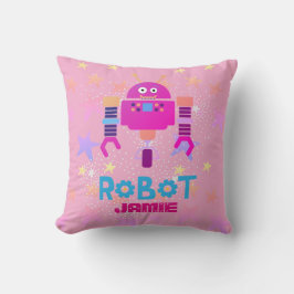 MEISJES LIEFDE ROBOTS Decor Roze Paars Sterren Kussen