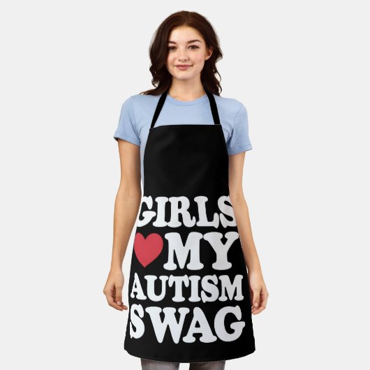 Meisjes Liefhebben Mijn Autisme Swag Grappig Bewus Schort (Gedragen)