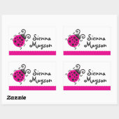 Meisjes lieveheersbeestje naam wit roze id label s (Vel)