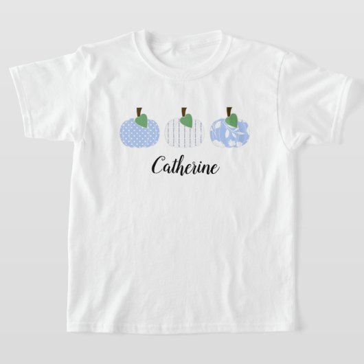 Meisjes Light Blue Pumpkin Trio T-Shirt (Laagn)