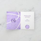 Meisjes lila paarse basketbal Happy Birthday Kaart (Binnen)