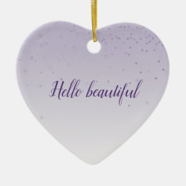 Meisjes Lila Paarse Confetti Glam Ombre Keramisch Ornament