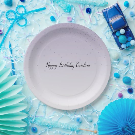 Meisjes Lila Paarse Confetti Glam Ombre Papieren Bordje (Feest)