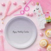 Meisjes Lila Paarse Confetti Glam Ombre Papieren Bordje (Feest)