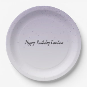 Meisjes Lila Paarse Confetti Glam Ombre Papieren Bordje