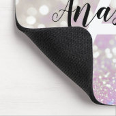 Meisjes Lila Shimmer Glitter Sparkles Monogram Muismat (Hoek)