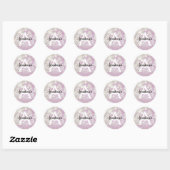 Meisjes Lila Shimmer Glitter Sparkles Monogram Ronde Sticker (Vel)