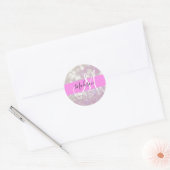 Meisjes Lila Shimmer Glitter Sparkles Monogram Ronde Sticker (Envelop)
