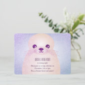 Meisje's Lila zeehond Verjaardagsfeest Kaart (Staand voorkant)