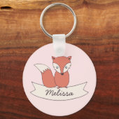 Meisjes Little Fox gepersonaliseerd Sleutelhanger (Voorkant)