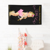 Meisjes Little Lady High Heels Parels Verjaardagsf Spandoek (Insitu)