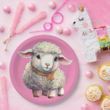 Meisje's Little Lamb Papier Borden, 9" Papier Bord