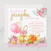 Meisjes Little Pumpkin Baby Shower Uitnodigingen (Voorkant / Achterkant)