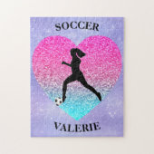 Meisjes Love Soccer Legpuzzel (Verticaal)