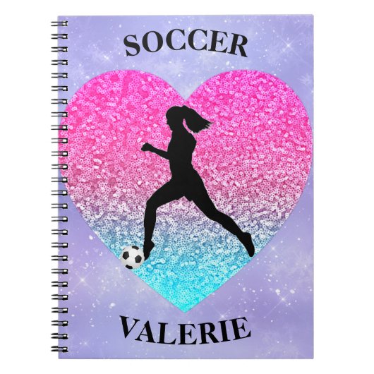 Meisjes Love Soccer Notitieboek (Voorkant)