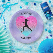 Meisjes Love Soccer Papieren Bordje (Feest)