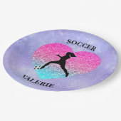 Meisjes Love Soccer Papieren Bordje (Gekanteld)