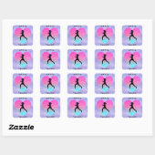 Meisjes Love Soccer Vierkante Sticker (Vel)