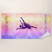 Meisjes "Love to Dance" Ballerina Beach Towel Strandlaken (Voorkant)