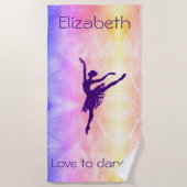 Meisjes "Love to Dance" Ballerina Beach Towel Strandlaken (Voorkant)