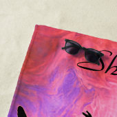 Meisjes "Love to Dance" Roze en Paarse keukenhandd Strandlaken (In situ)