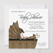 Meisjes Luipaard Baby Shower Kaart (Achterkant)