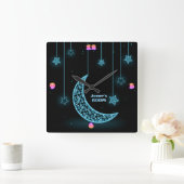 Meisjes Maan Sterren NEON Licht Stijl Gepersonalis Vierkante Klok (Huis)