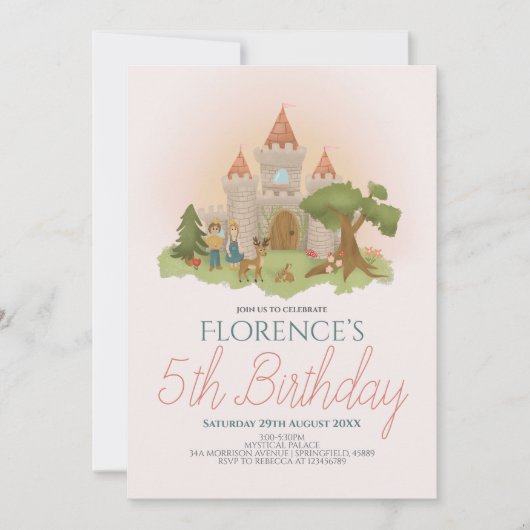 Meisjes Magisch Roze Sprookje Verhaal Kinderen Ver Kaart (Voorkant)