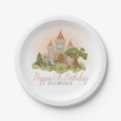 Meisjes Magisch Roze Sprookjeskasteel Kinderen Ver Papieren Bordje (Voorkant)