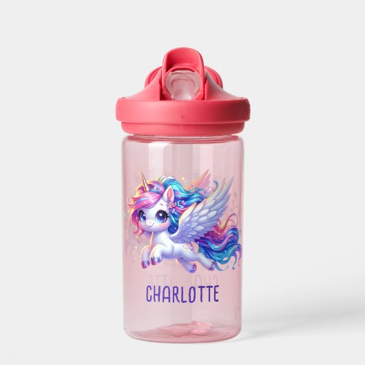Meisjes Magische Eenhoorn Regenboog Kinder Geperso Waterfles (Voorkant)