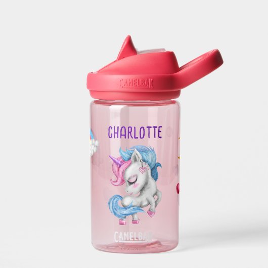 Meisjes Magische Eenhoorn Regenboog Kinder Geperso Waterfles (Links)