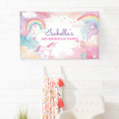 Meisjes Magische Eenhoorn Regenboog Verjaardagsfee Spandoek (Insitu)