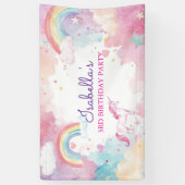 Meisjes Magische Eenhoorn Regenboog Verjaardagsfee Spandoek (Verticaal)