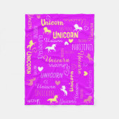 Meisjes  Magische Eenhoorn Roze Geel Fleece Deken (Voorkant)