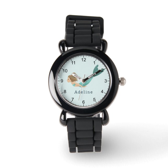 Meisjes Magische en Whimsical Zee Zeemeermin Kinde Horloge (Voorkant)
