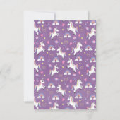 Meisjes Magische Paarse Eenhoorn Kids Verjaardag Bedankkaart (Achterkant)