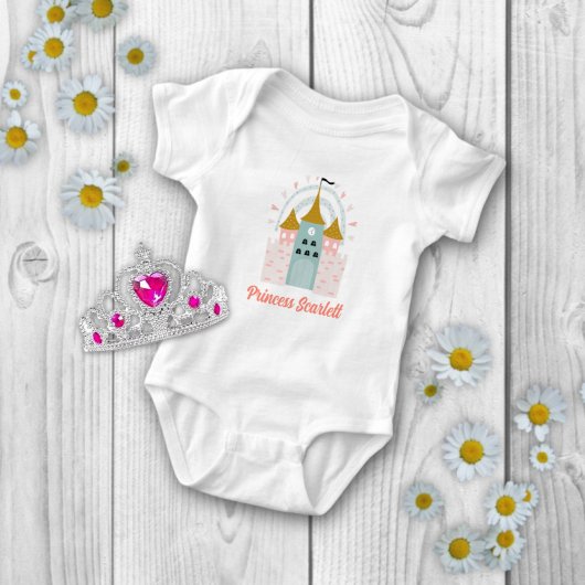 Meisjes Magische Prinses Kasteel Gepersonaliseerde Romper
