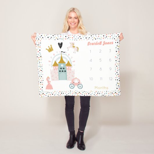 Meisjes Magische Prinses Kasteel Maandelijkse mijl Fleece Deken (In situ)