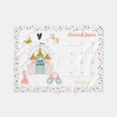 Meisjes Magische Prinses Kasteel Maandelijkse mijl Fleece Deken (Voorkant (Horizontaal))