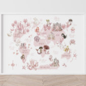 Meisjes Magische Wereldkaart, Roze Meerminnen en k Poster