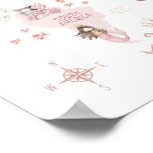 Meisjes Magische Wereldkaart, Roze Meerminnen en k Poster (Hoek)