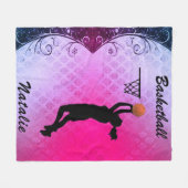 Meisjes Majestic Gradient Basketbal Fleece Deken (Voorkant (Horizontaal))