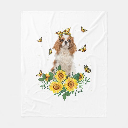 Meisjes Mam Cavalier King Charles Spaniel Dog Fleece Deken (Voorkant)