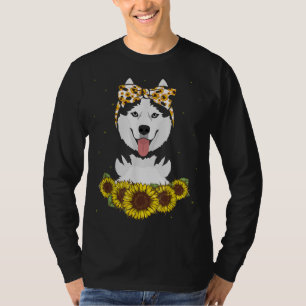 Meisjes Mam Siberian Husky Dog Sunflower Gift T-shirt