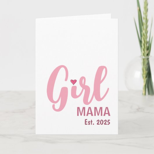 Meisjes Mama Est. Persoonlijk Cadeau Kaart (Voorkant)