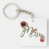 Meisjes mama Waterverf Blush Roses Moederdag Sleutelhanger (voorkant)