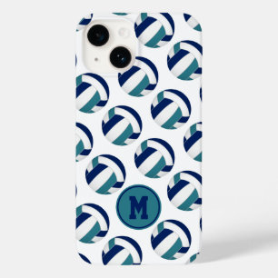 Meisjes marineblauw blauwgroen volleybalpatroon Case-Mate iPhone 14 hoesje
